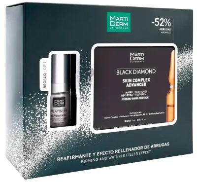 Набор для лица MartiDerm Black Diamond ампулы с витамином C и гель для области глаз и губ 30 шт+15 мл