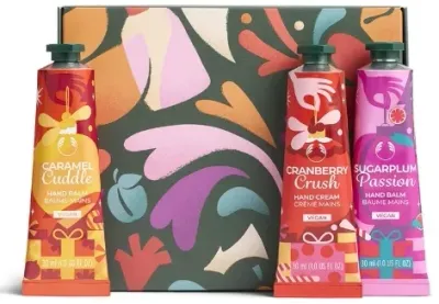 Набор бальзамов для рук The Body Shop Caramel Cuddle Cranberry Crush и Sugarplum Passion 3 шт по 30 мл