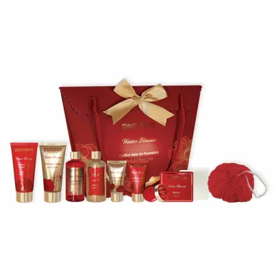 Набор Parisax Beauty Winter Blossom лосьон 95 мл скраб 95 мл гель 100 мл пена 100 мл крем для рук 30 мл лосьон 30 мл бальзам для губ 10 г мыло 50 г и мочалка