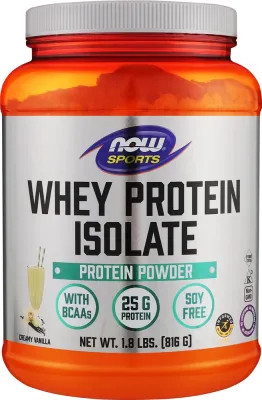 Изолят сывороточного белка Now Foods Sports Whey Protein Isolate со вкусом ванили, 816 г, 2268 г