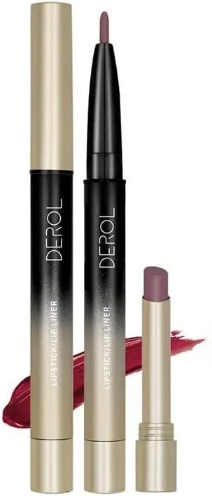 Помада для губ Derol 2-in-1 Lipstick / Lip Liner с карандашом-контуром, 2 в 1, 3 г, оттенок 10