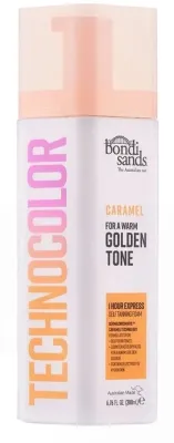 Bondi Sands Technocolor пена-автозагар экспресс 1 час Caramel 200 мл, мусс для загара для смуглой кожи, золотистый оттенок
