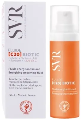 Флюид для лица SVR C20 Biotic Energising Smoothing с витамином C, для тусклой и уставшей кожи, 30 мл