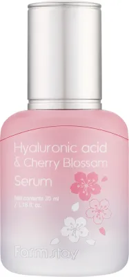 FarmStay Hyaluronic Acid and Cherry Blossom Serum сыворотка для лица с гиалуроновой кислотой и цветками сакуры 35 мл, увлажняющая сыворотка