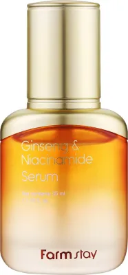 FarmStay Ginseng Niacinamide Serum сыворотка для лица с экстрактом женьшеня и ниацинамидом, для сияния и ровного тона, корейская косметика 35 мл