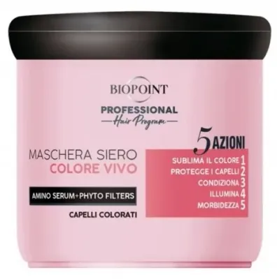 Маска для окрашенных волос Biopoint Professional Hair Program, поддерживает цвет, придаёт блеск и мягкость