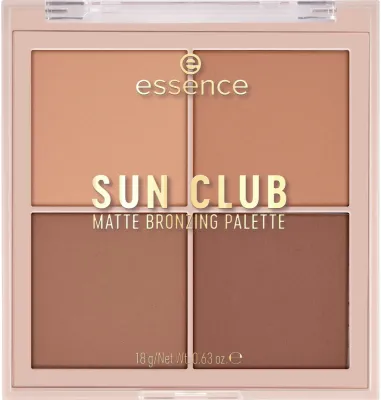 Палетка бронзеров для лица Essence Sun Club Matte Bronzing Palette, матовая, 4 оттенка