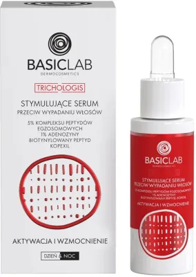 Стимулирующая сыворотка против выпадения волос BasicLab Dermocosmetics Trichologis с экзосомными пептидами и аденозином