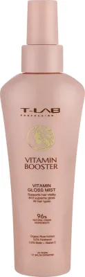 T-LAB Professional Vitamin Gloss Mist — спрей для блеска волос с кофеином, биотином и молочной кислотой, 150 мл