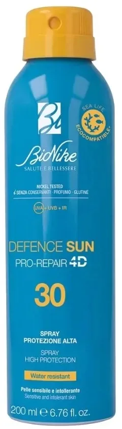 Спрей для тела BioNike Defence Sun Pro-Repair 4D SPF30+ солнцезащитный водостойкий 200 мл