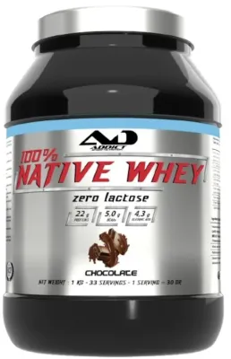 Протеин сывороточный натуральный Addict Sport Nutrition 100% Native Whey Zero Lactose Protein, со вкусом шоколада, для спортсменов, 2000 г
