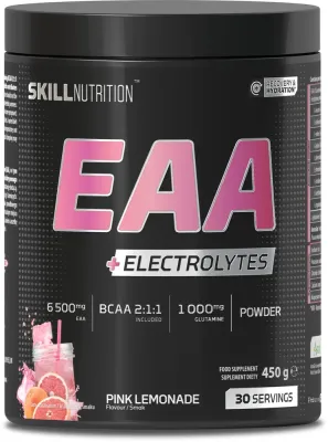 Аминокислоты EAA с электролитами Skill Nutrition EAA + Electrolytes Pink Lemonade, вкус розового лимонада, 450 г