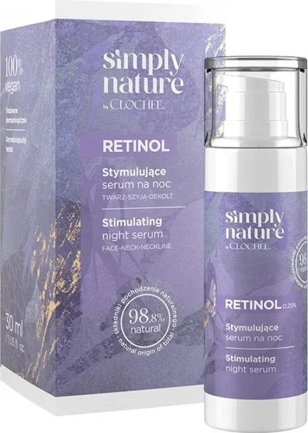 Сыворотка для лица Clochee Simply Nature Filler Retinol Stimulating ночная, с ретинолом, 30 мл