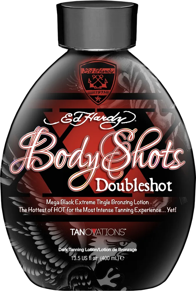 Бронзатор для солярия Ed Hardy Body Shots Doubleshot Black Tingle разогревающий 400 мл