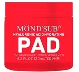 Патчи для лица Mond'Sub Hyaluronic Acid Hydrating Pad увлажняющие, с гиалуроновой кислотой, 100 шт