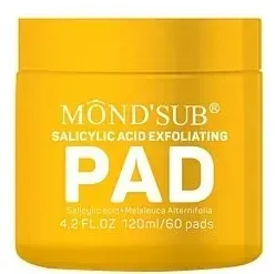 Патчи для лица Mond'Sub Salicylic Acid Exfoliating Pad отшелушивающие, с салициловой кислотой, 60 шт