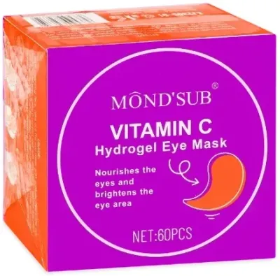 Mond'Sub Vitamin C Hydrogel Eye Mask гидрогелевые патчи под глаза с витамином C, освежающие, для сияния кожи, 60 шт