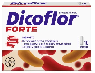 БАД для кишечной флоры и иммунитета Bayer Dicoflor Forte с Lactobacillus rhamnosus GG, 10 шт., 20 шт, 10 шт