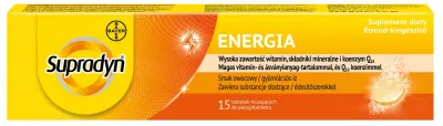 БАД шипучие таблетки Bayer Supradyn Energia витамины и минералы с коэнзимом Q10, 15 шт