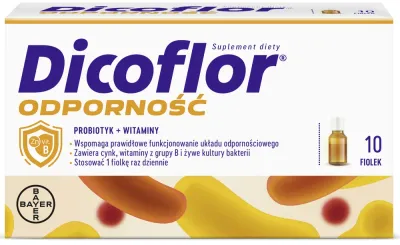БАД для иммунитета и кишечной микрофлоры Bayer Dicoflor во флаконе, 10 шт