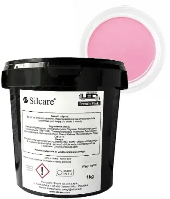 Гель для наращивания ногтей Silcare High Light LED French Pink, однофазный, камуфлирующий, 1000 г