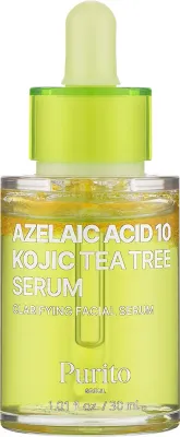 Purito Seoul Azelaic Acid 10 Kojic Tea Tree Serum сыворотка для лица с азелаиновой и койевой кислотой и чайным деревом 30 мл