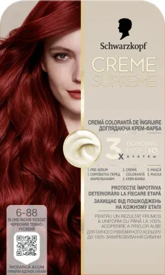 Краска для волос стойкая Creme Supreme Caring Color Cream с системой Bonding HaptIQ, 182 мл, оттенок 6-88
