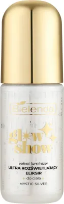 Bielenda Glow Show эликсир для тела ультрасияющий Mystic Silver 100 мл, средство с мерцающими частицами для сияния кожи