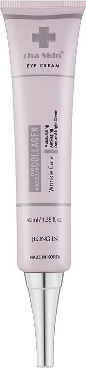 Крем для области вокруг глаз Geong In Cha-Skin Low Molecular Collagen с гидролизованным коллагеном муцином улитки и маслом ши для зрелой кожи 40 мл