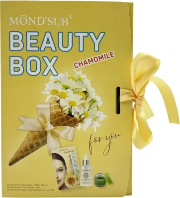 Набор для ухода за лицом и губами Mond'Sub Beauty Box Chamomile: сыворотка, тканевая маска, ночная маска для губ