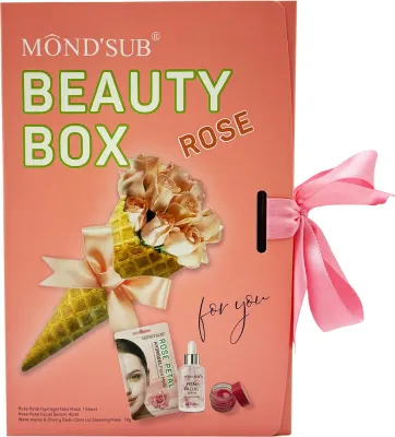 Набор Mond'Sub Beauty Box Rose сыворотка для лица 45 мл тканевая маска и маска для губ 12 г