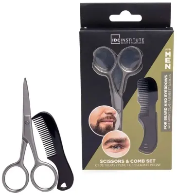 IDC Institute набор ножницы и расческа для бороды Scissors and Comb Set, уход за бородой и усами