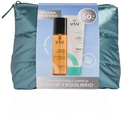 Набор Usu Cosmetics K-Beauty гидрофильное масло 100 мл пенка для умывания с центеллой 120 мл и косметичка