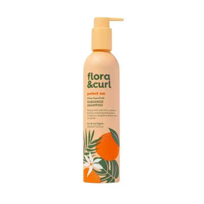 Flora & Curl Flora & Curl Protect Me Citrus Superfruit Radiance Shampoo - Шампунь для блеска волос Flora and Curl Protect Me Citrus Superfruit Radiance Shampoo, ботанический, 300 мл