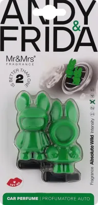Mr&Mrs Mr&Mrs Fragrance - Ароматизатор для автомобиля Mr and Mrs Andy and Frida Green Absolute Wild, пара ароматизаторов, 2 шт