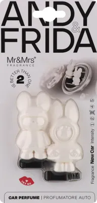 Mr&Mrs Mr&Mrs Fragrance Andy&Frida New Car - Ароматизатор для автомобиля Mr and Mrs Andy and Frida New Car, пара ароматизаторов, 2 шт