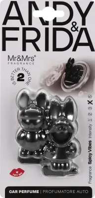 Mr&Mrs Mr&Mrs Fragrance - Ароматизатор для автомобиля Mr and Mrs Andy and Frida Black Spicy Vibes, пара ароматизаторов, 2 шт