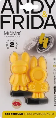 Mr&Mrs Mr&Mrs Fragrance - Ароматизатор для автомобиля Mr and Mrs Andy and Frida Yellow Vanilla, пара ароматизаторов, 2 шт