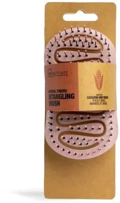 Расчёска для распутывания волос IDC Institute Natural Fibers Detangling Brush, розовая