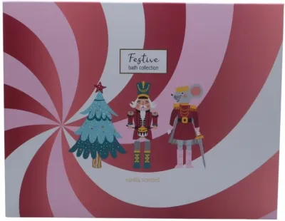 Treffina Festive Luxury Gift Box набор: гель для душа 180 мл, лосьон для тела 120 мл, свеча, подарочный набор с ароматом ванили