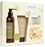 Набор Treffina Naturals гель для душа 180 мл лосьон для тела 120 мл натуральное мыло 80 г и губка — фото 1