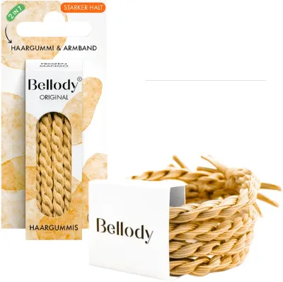 Резинки для волос Bellody Frozen Mango Original Hair Ties, плетёные, оранжевые, 4 шт