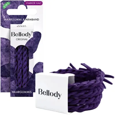 Резинки для волос Bellody Acai Berry Original Hair Ties, плетёные, фиолетовые, 4 шт