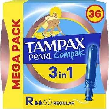 Тампоны Tampax Pearl Compak Regular с аппликатором, 36 шт