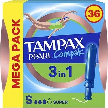 Тампоны Tampax Pearl Compak Super с аппликатором, компактные, 36 шт