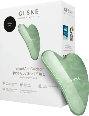 Массажёр гуаша Geske Jade Gua Sha 5 in 1, нефрит, для лица и тела, 1 шт