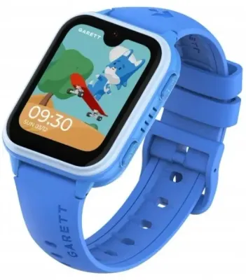 Смарт-часы детские Garett Smartwatch Kids Vibe AI 4 г, 19 образовательных программ, GPS, синие