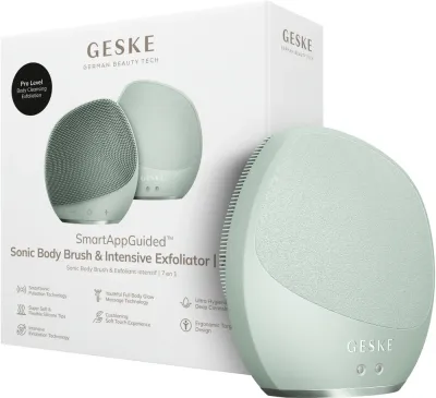 Щётка для тела Geske Sonic Body Brush Intensive Exfoliator, 7 в 1, зелёная, 1 шт