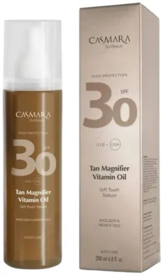Масло для загара Casmara Tan Magnifier Vitamin Oil SPF 30, с витаминами, ускоряет загар, 200 мл