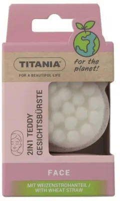 Щёточка для лица Titania 2 In 1 Teddy двусторонняя, эко, 1 шт